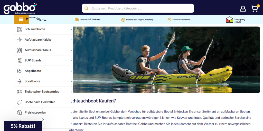 Schlauchboot-Plaza – Kaufen Sie Ihr Schlauchboot online!