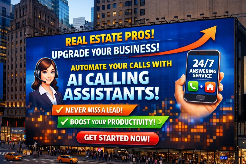 AI Calling Assistants for Real Estate Agencies billboard