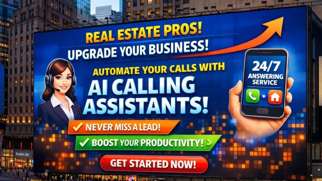 AI Calling Assistants for Real Estate Agencies billboard